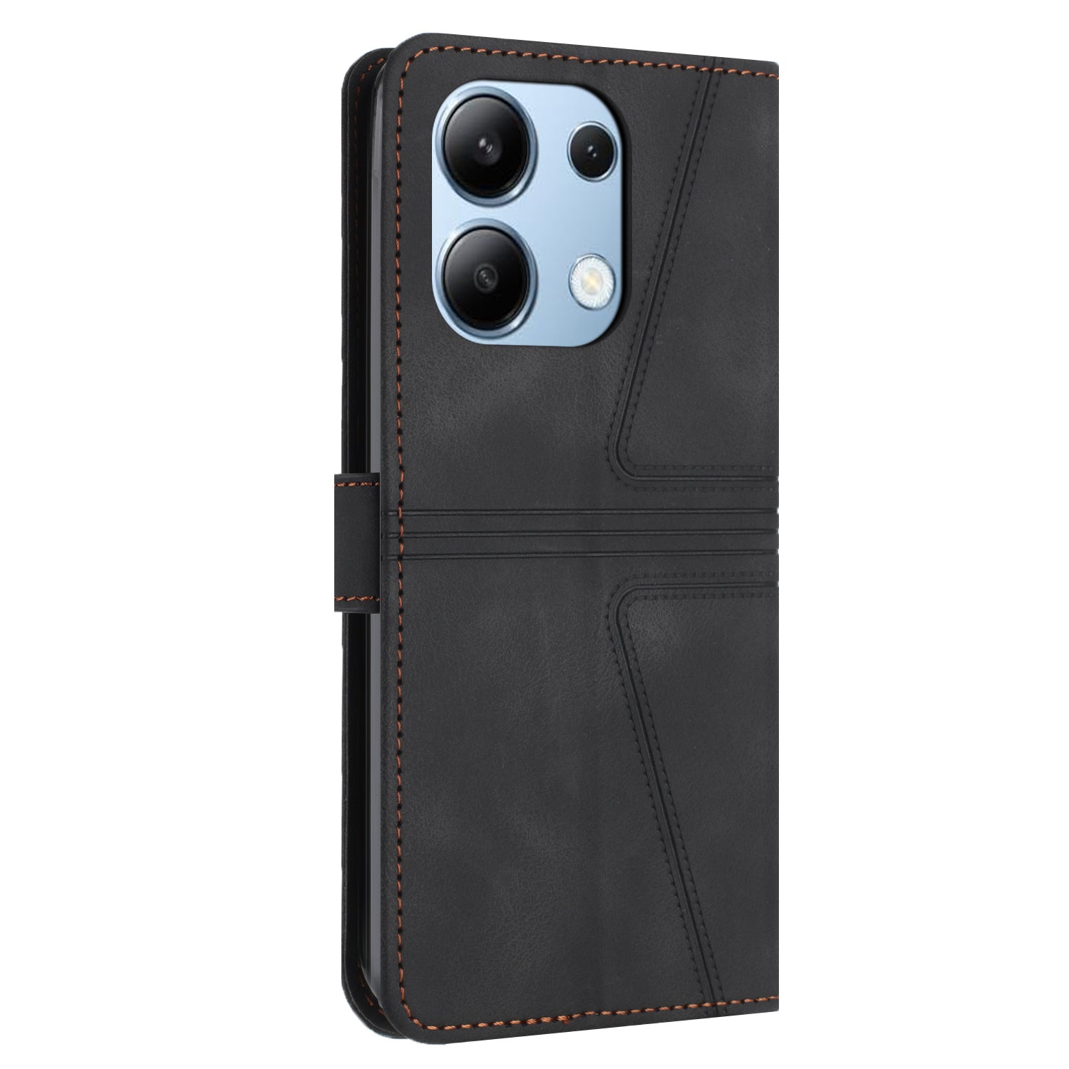 For Xiaomi Redmi Note 13 4G Triangle Imprinted Leather Case Folding Stand Phone Cover For Xiaomi Redmi Note 13 4G Triangle Imprinted Leather Case Folding Stand Phone Cover